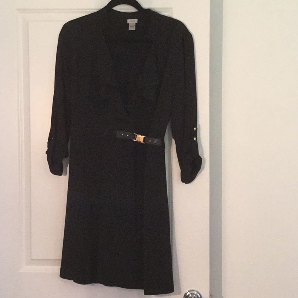 Cache black dress with buckle